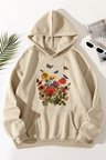 Renkli Çicek Baskılı Oversize Sweatshirt