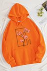 Cherry Tree Baskılı Oversize Sweatshirt