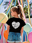 Çocuk YazılıKalp baskılı Pamuklu Tshirt