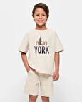 Çocuk NewYork Baskılı Pamuklu Tshirt