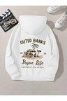 Unisex Outer Banks Baskılı Oversize Sweatshirt
