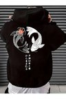 Unisex Ying & Yang Baskılı Oversize Sweatshirt