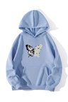 Papatya Kelebek Baskılı Oversize Sweatshirt