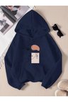 Silüet Baskılı Oversize Sweatshirt