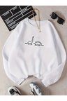 Unisex Dinazor Baskılı Oversize Sweatshirt
