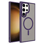 Smcase Samsung Galaxy S23 Ultra Kılıf Mat Arka Yüzeyli Wireless Şarj Özellikli Flet