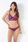 Bicomi Balensiz Desteksiz Dolgusuz Dantelli Bralet Sütyen ve Slip Takım