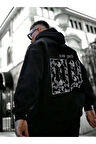 Erkek Siyah Ny Life  Baskılı Sweatshirt