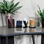 Masa üstü organizer/Kartvizitlik, Telefon standı, Kalemlik, Bardak altı/4 lü Masa üstü set.