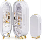 Katlanabilir Aynalı ve Ayaklı Taşınabilir  Küpe Kolye Takı Standı Beyaz