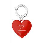 İsme Kişiye Özel Kırmızı Kalpli Unisex Anahtarlık