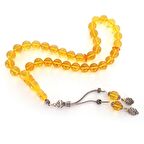 Pigado 925 Ayar Gümüş Püsküllü Damla Kehribar Tesbih