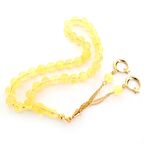 Pigado 925 Ayar Gümüş Püsküllü Damla Kehribar Tesbih