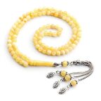 Pigado 925 Ayar Gümüş Püsküllü 99'lu Damla Kehribar Tesbih