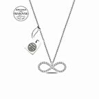 Swarovski Zirkon Taşlı Sonsuzluk Gümüş Kadın Kolye