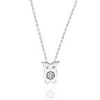 Gümüş Swarovski Taşlı Baykuş Kolye Sertifikalı Qr Kodlu