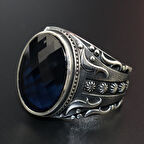 925 Ayar Gümüş Zirkon Taşlı Fasetalı Erkek Yüzük