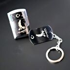 Atatürk Baskılı Gazlı Çakmak Çelik Künye Anahtarlık Seti