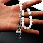 Pigado 925 Ayar Gümüş Ayyıldız Püsküllü Aytaşı Doğaltaş Tesbih