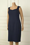Kalın Askılı Astarlı Krep Kısa Elbise