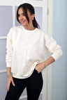 Kadın Önü Çımalı Oversize Sweat