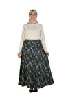 Oppland Kadın Anne Çan Etek Soft Dokulu iç Göstermez Zahmetsiz Desenli Dökümlü Tam Kalıp