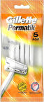 Gillette Permatik Kullan At Erkek Tıraş Bıçağı 5 Adet - Diş Beyazlatıcı Köpük Hediye