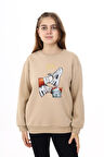 Kız Çocuk Baskılı 3 İplik Sweatshirt 7-13 Yaş Lx287
