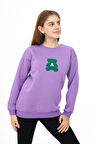 Kız Çocuk Nakış Baskılı Sweatshirt  7-13 Yaş Lx289