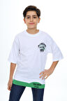 Erkek Çocuk Garni Detaylı Baskılı T-Shirt 9-14 Yaş Lx7083
