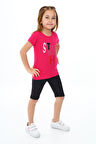 Kız Çocuk Kısa Taytlı Takım (T-shirt+Tayt) 3-13 Yaş Zu101