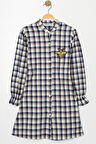 Kız Çocuk Ekose Desenli Elbise 12168