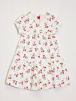 Kız Çocuk Kiraz Desenli Elbise 2-7 Yaş 12246