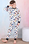 Erkek Çocuk İş Makineleri Baskılı Pijama Takımı 1-7 Yaş 12291