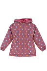 Kız Çocuk İçi Peluş Astarlı-Desenli-Kapüşonlu-Beli Lastikli Mont 12363