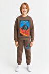 Erkek Çocuk 3 İplik Şardonlu Alt-Üst Takım Görsel Baskılı 3-10 Yaş 12408