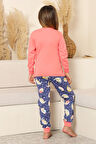 Kız Çocuk %100 Pamuk İnterlok Kumaş Pijama Takımı 6-15 Yaş 12421