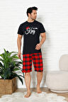 Erkek Pijama Takımı - Ekose Altlı (Diz Boyu) - 12425