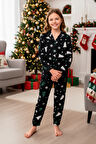 Kız Çocuk Pijama Takımı-%100 Pamuk Süet -12449
