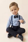 Erkek Bebek 4'lü Takım Set (Pantolon+Gömlek+Askılı Kemer+Papyon) 12631