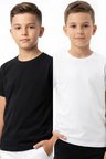 Erkek Çocuk 2'li Geniş Kalıp Basic T-Shirt 6-14 Yaş 12690DS
