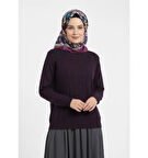 Oppland Kadın Kışlık Triko Kazak Bisiklet Yaka Boncuklu Rahat Tam Kalıp