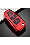 Transit Parlak Sustasız Anahtar Kılıfı Kırmızı Renk