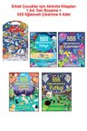 1 Ad. Dev Boyama + Erkek Çocuklar için 555 Eğlenceli Çıkartma Seti 4 Ad.- Dünya, Ejderhalar, Futbol, Kediler ve Köpekler