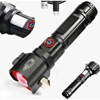 GoldSilver Gs-3400 TG Ledli Usb Şarj İle Çok Fonksiyonlu Yüksek Güç Led El Feneri