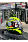 Storm 2 Dodger Mat Siyah-Neon Sarı Full Face Motosiklet Kask