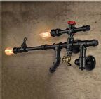 Silah Şeklinde Borulardan Duvar Lambası Hediyelik Duvar apliği