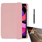 Smcase Apple iPad 10.2 8.Nesil Kılıf Standlı Kalem Bölmeli Arkası Şeffaf nt11  Nano  Kalem