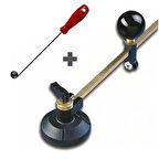 Menfez Açma Seti - Cam Kesme Pergeli 40 Cm + Küre Cam Tokmağı