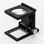 28x28 Mm Katlanır Sayaçlı Metal Lüp 2 Led Işıklı Büyüteç Tekstil Th-9005a